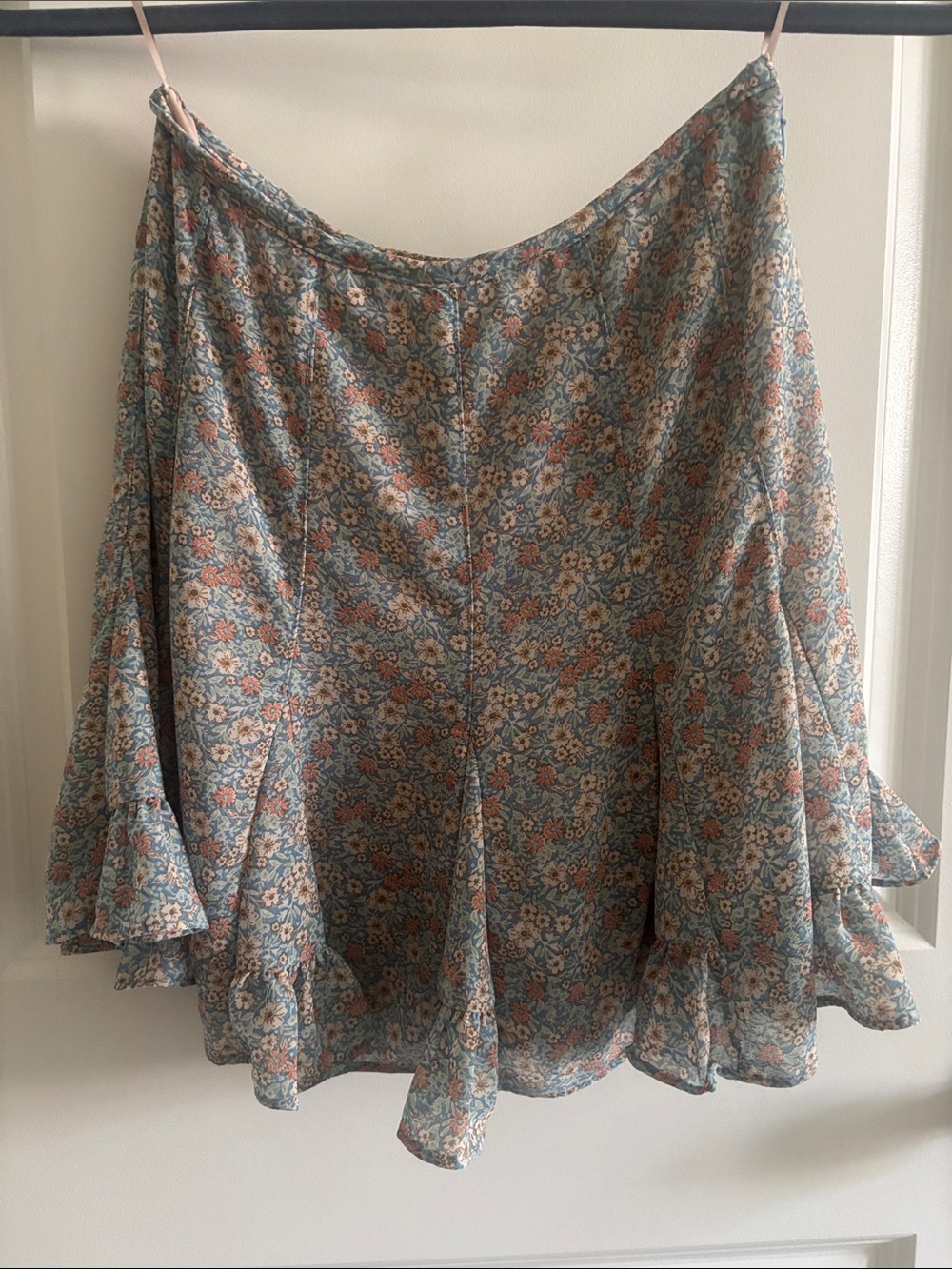 Dress Forum Floral Midi Skorts in Blue and Pink